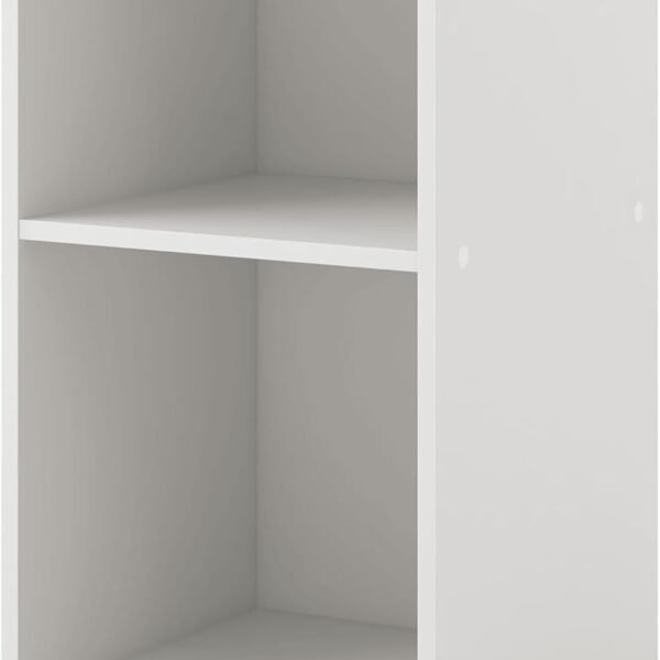 2-Cube Storage Organizer Shelves, Stackable Wood Bookcase Fits Cubby Bins for Organization, Dorm Teen Room Decor & Home Office, White