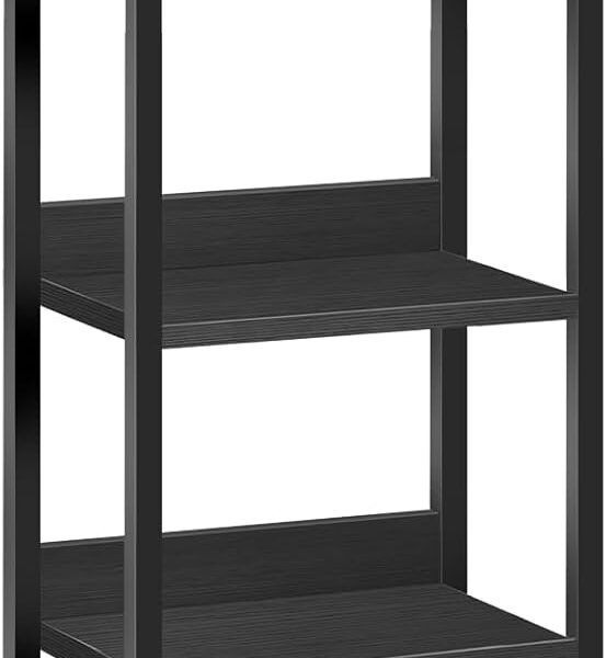 5-Tier Bookshelf, Bookcase, Shelves Organizer for Small Spaces, Storage Shelf Organizer, for Living Room, Bedroom, Study, Balcony, Black