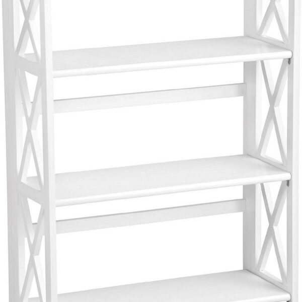 3-Shelf White fold bookcase, 27.5" Wide