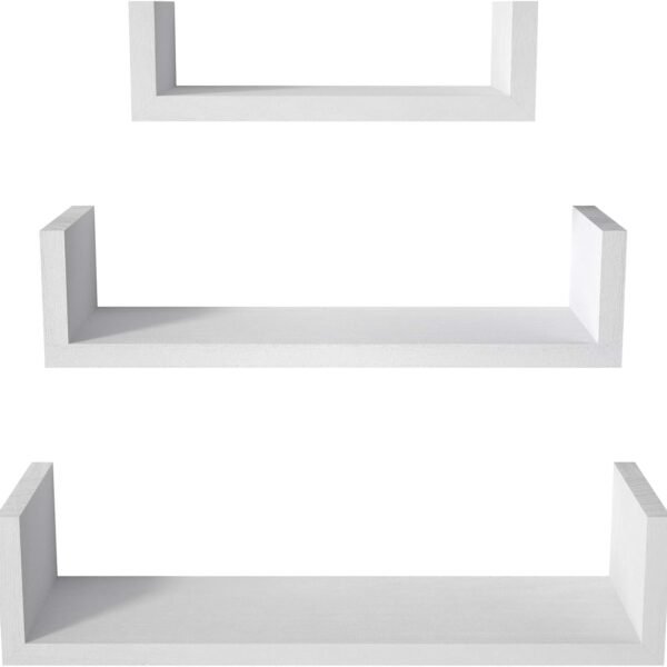 Floating Shelves Wall Mounted, Solid Wood Wall Shelves, White