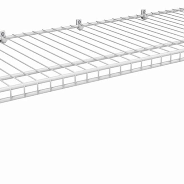 Wire Shelf Kit with Hardware, 3 Ft. Wide, for Pantry, Closet, Laundry, Utility Storage, White Vinyl Finish