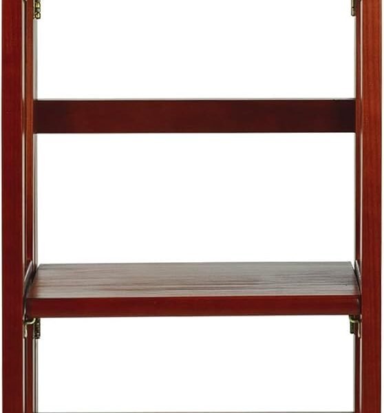 3-Shelf Folding Bookcase 14" Wide-Mahogany