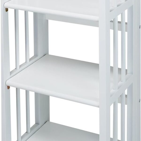 3-Shelf Folding Bookcase, 14" Wide, White
