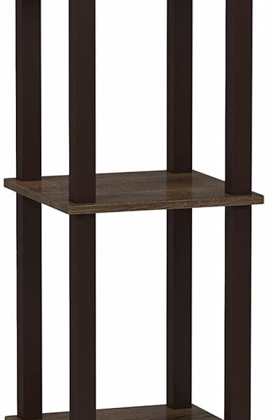 5-Tier Corner Square Rack Display Shelf, Walnut/Brown