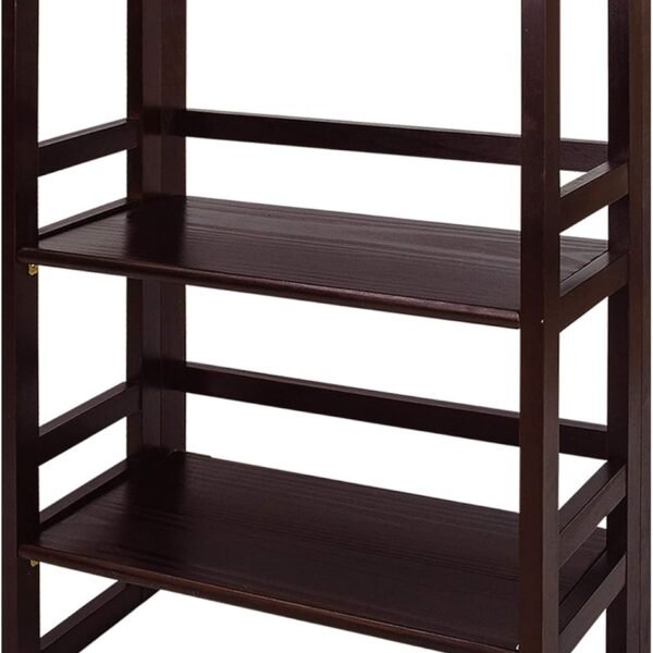 3-Shelf Folding Student Bookcase (20.75" Wide)-Espresso
