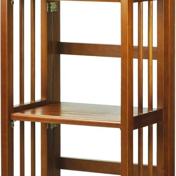 3-Shelf Folding Bookcase 14" Wide-Honey Oak