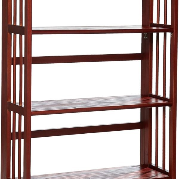 3-Shelf Folding Stackable Bookcase (27.5" Wide)-Walnut